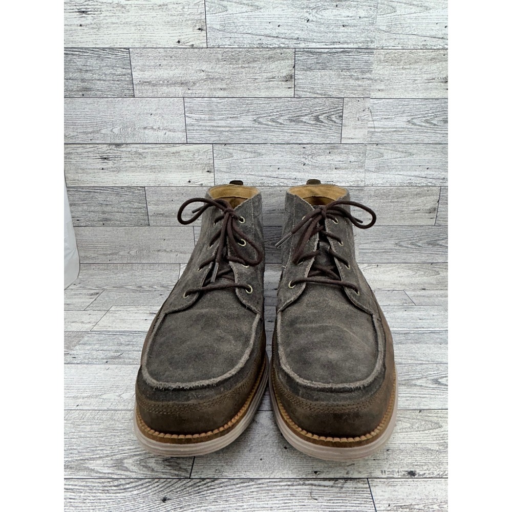 Cole Haan Grand.OS Men Size 11.5 M Grey Suede Moc Toe Chukka Boots C23433 - Picture 4 of 14